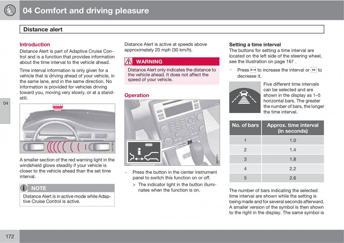 Volvo V70 XC70 III owners manual / page 172