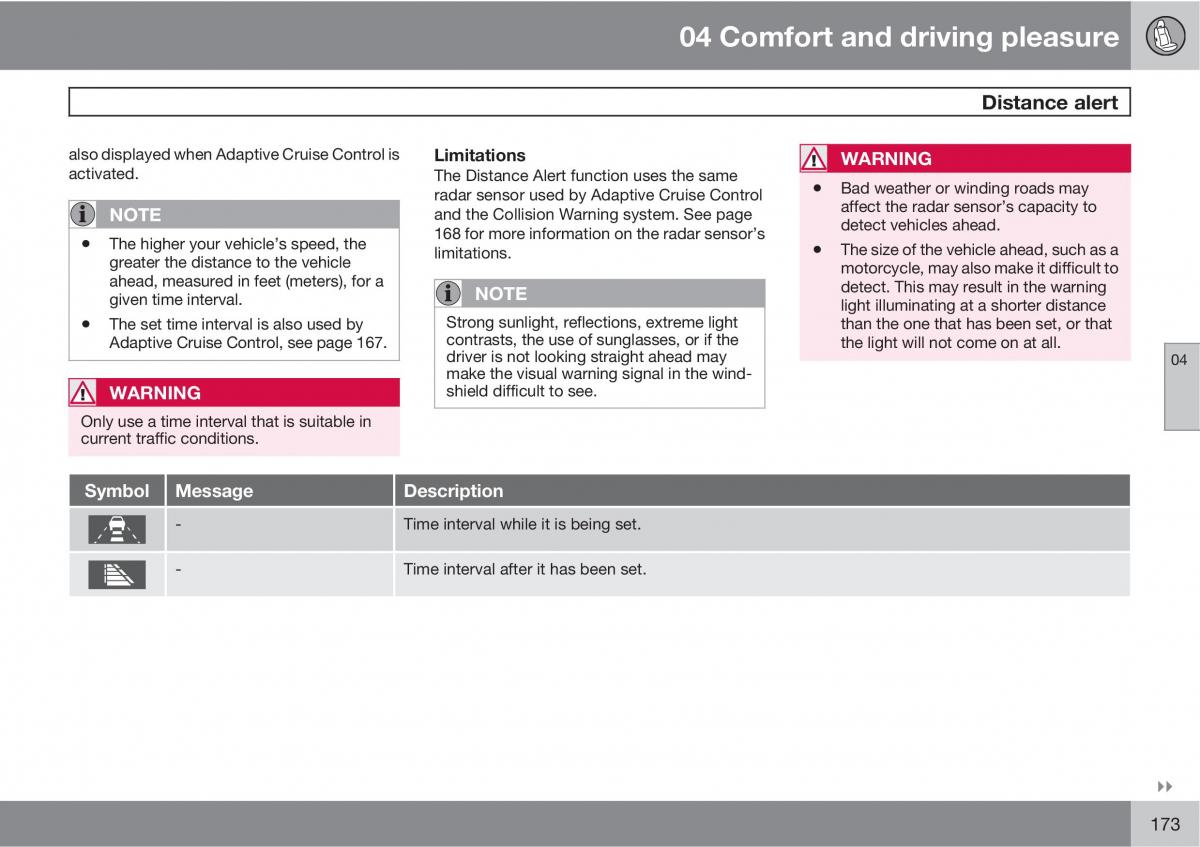 Volvo V70 XC70 III owners manual / page 173