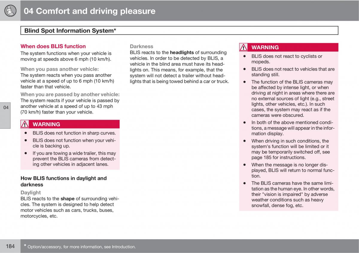 Volvo V70 XC70 III owners manual / page 184