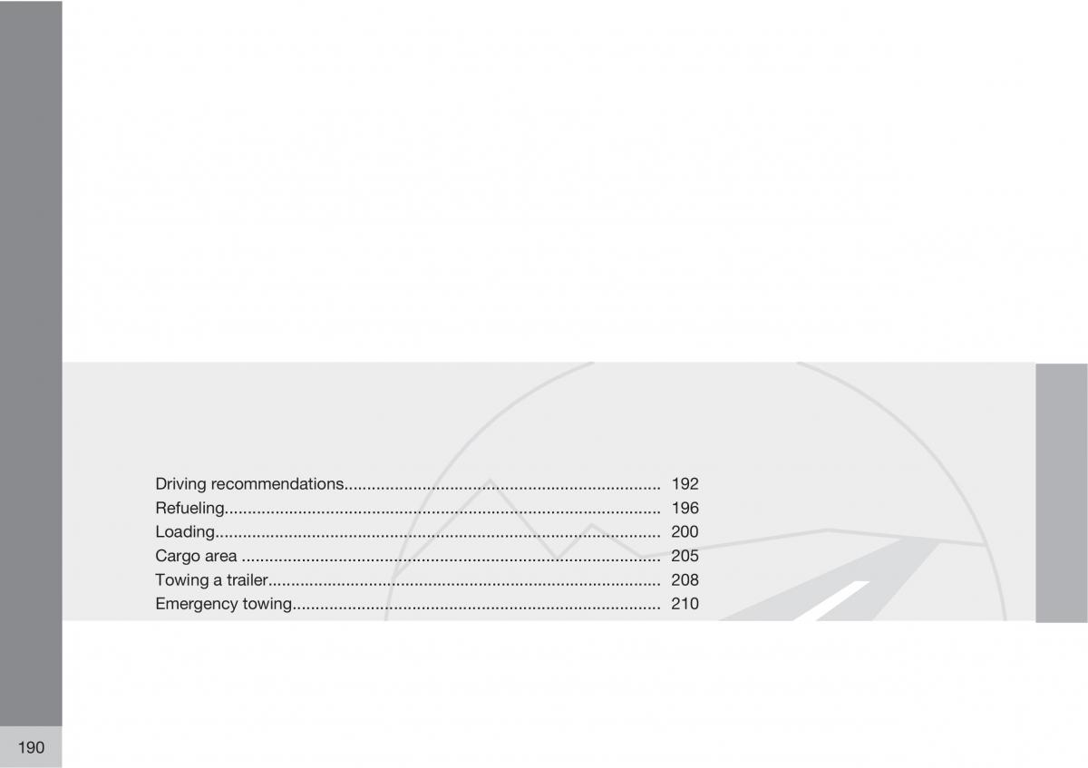 Volvo V70 XC70 III owners manual / page 190