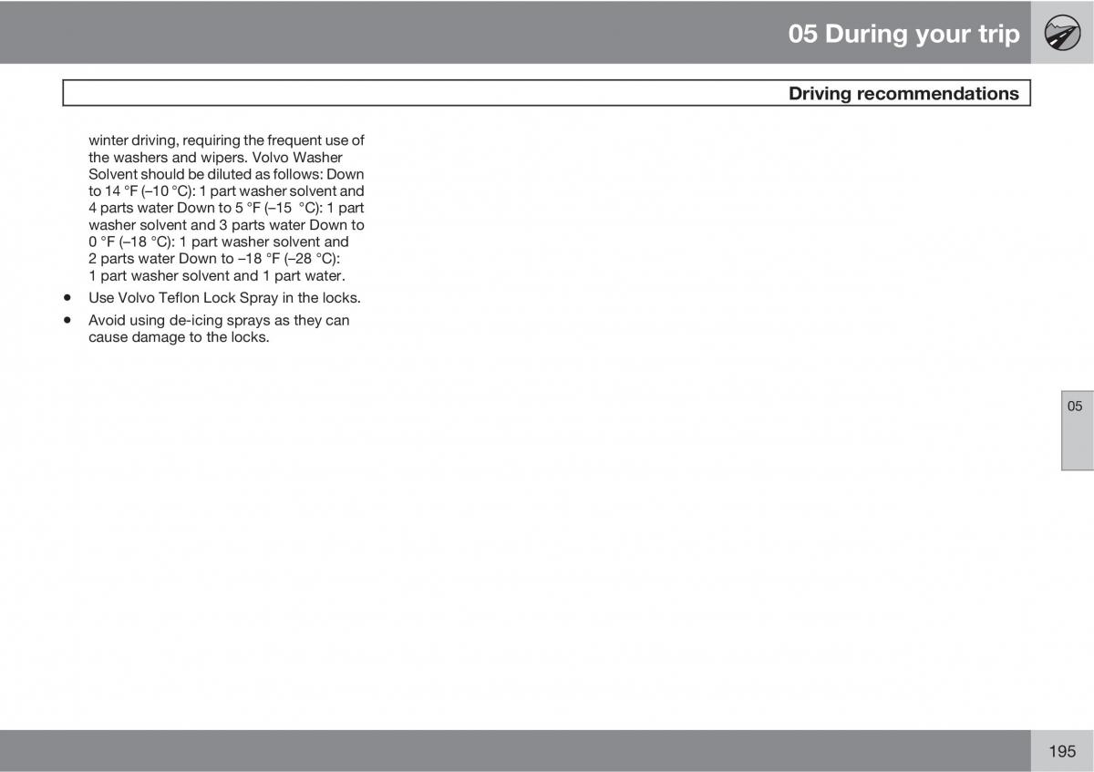 Volvo V70 XC70 III owners manual / page 195