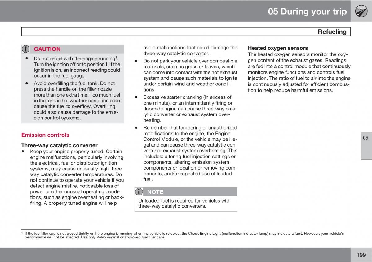 Volvo V70 XC70 III owners manual / page 199