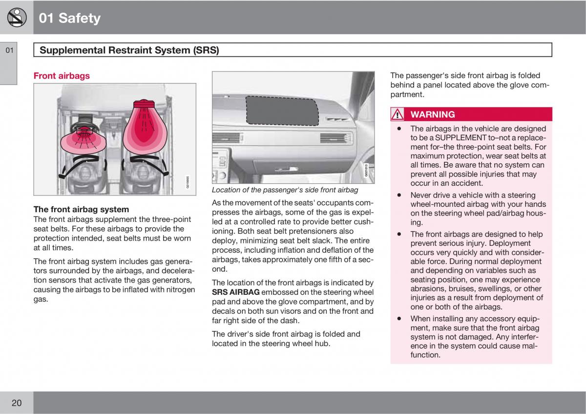 Volvo V70 XC70 III owners manual / page 20