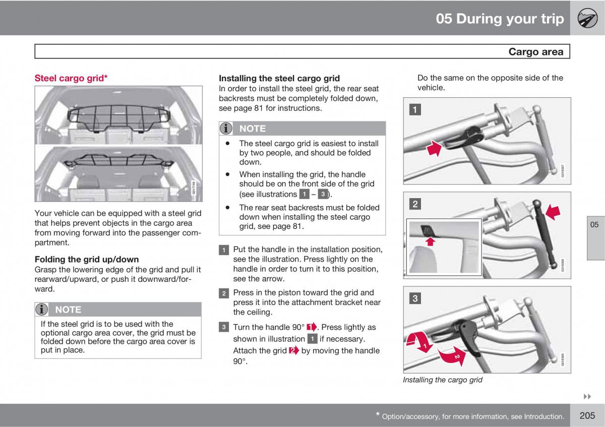 Volvo V70 XC70 III owners manual / page 205