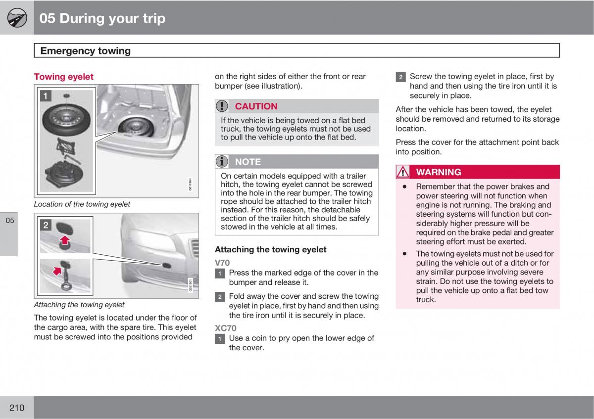 Volvo V70 XC70 III owners manual / page 210