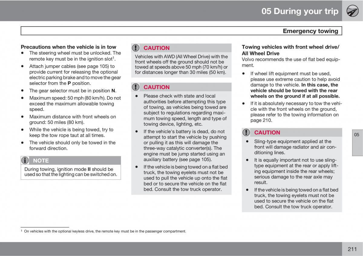 Volvo V70 XC70 III owners manual / page 211