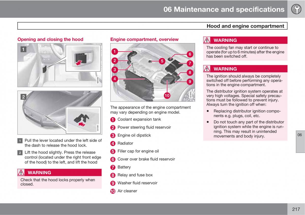 Volvo V70 XC70 III owners manual / page 217