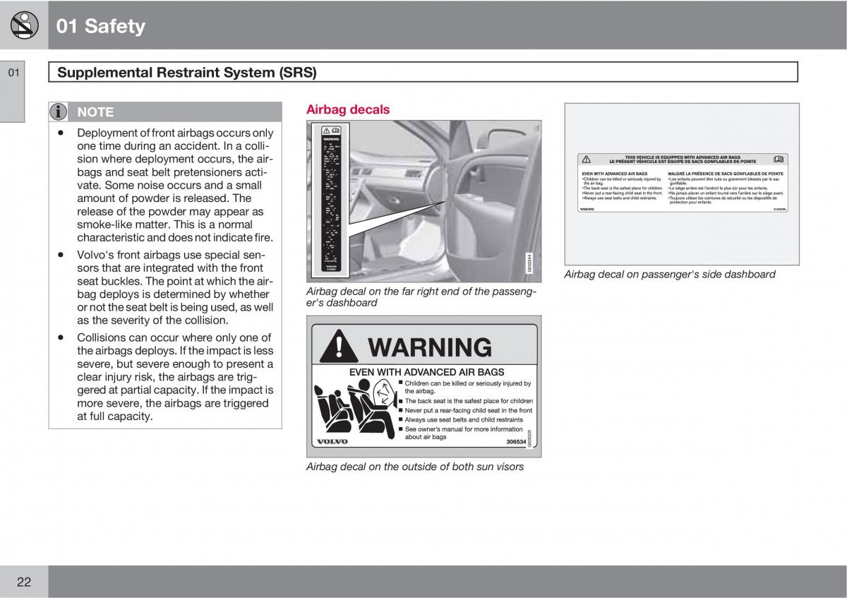 Volvo V70 XC70 III owners manual / page 22