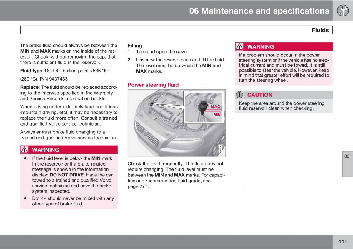 Volvo V70 XC70 III owners manual / page 221