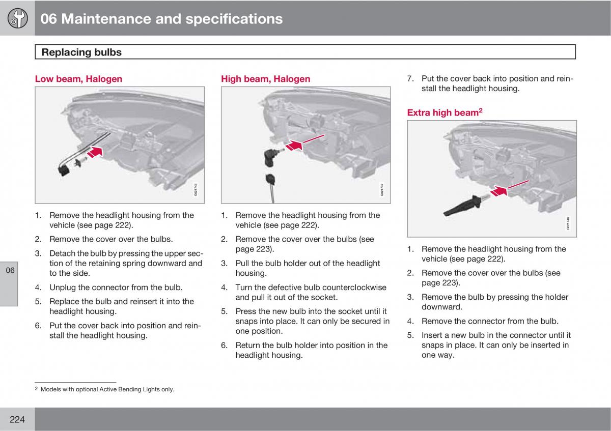 Volvo V70 XC70 III owners manual / page 224