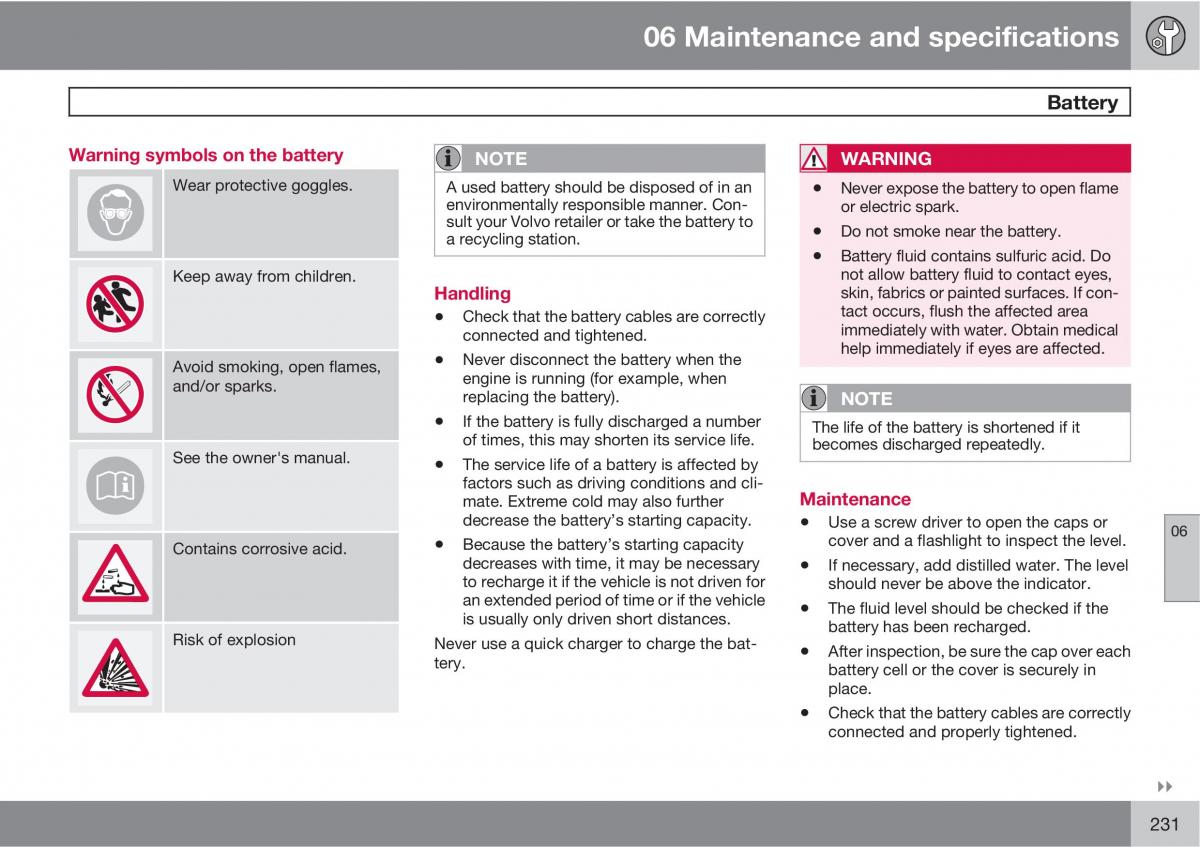 Volvo V70 XC70 III owners manual / page 231