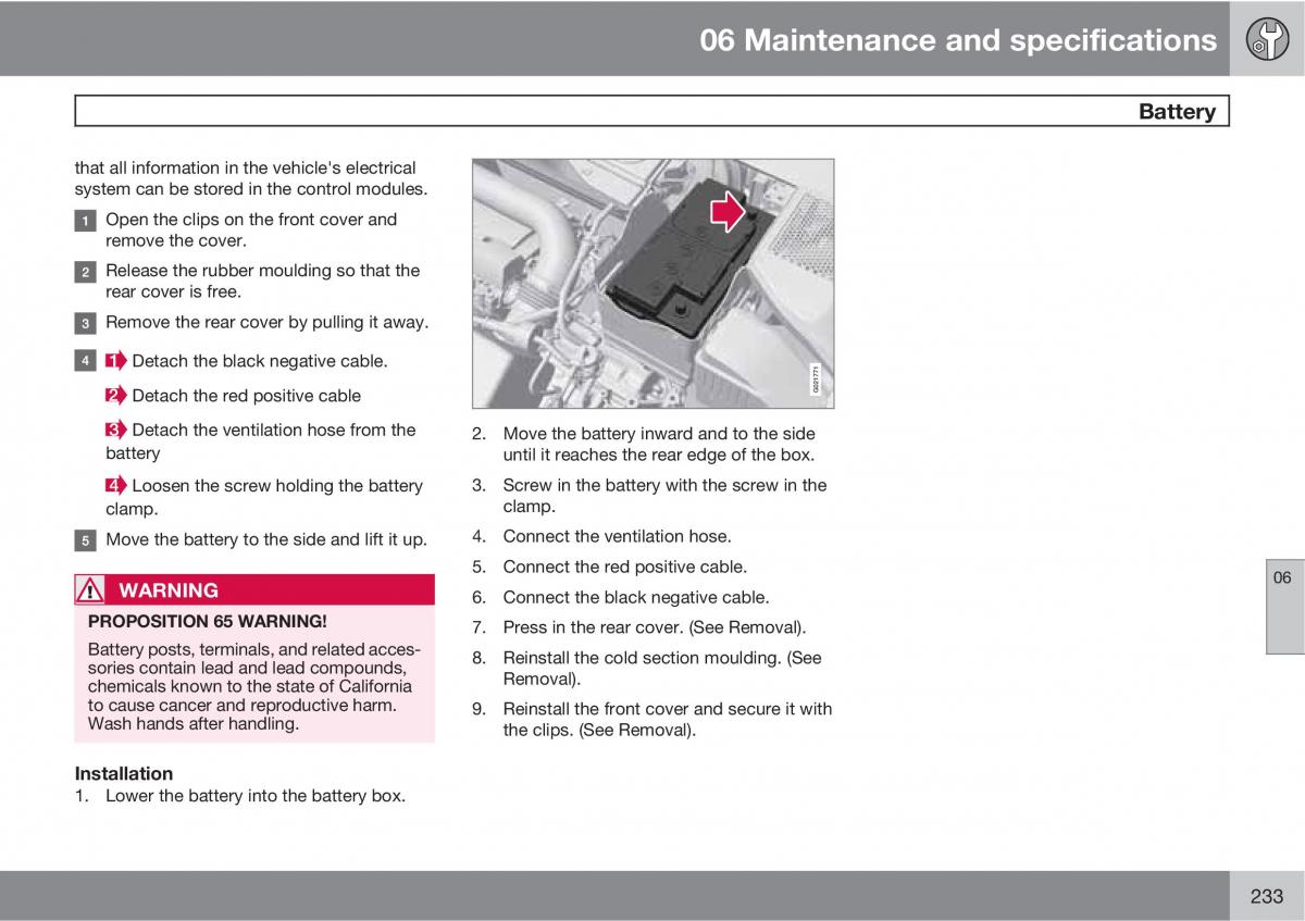 Volvo V70 XC70 III owners manual / page 233