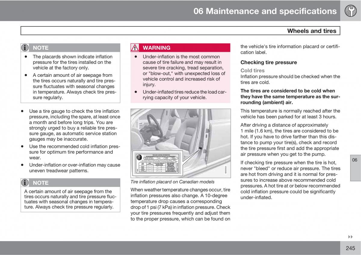 Volvo V70 XC70 III owners manual / page 245