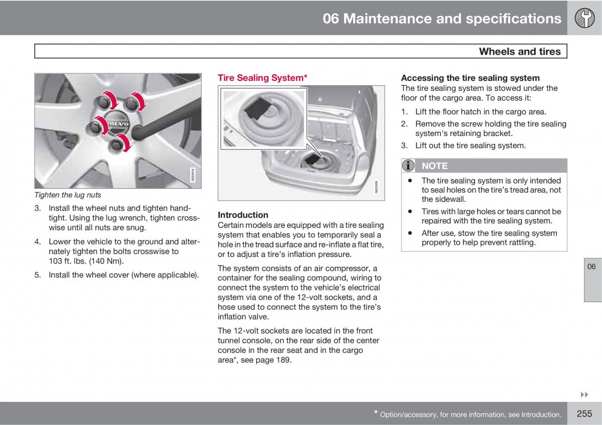 Volvo V70 XC70 III owners manual / page 255