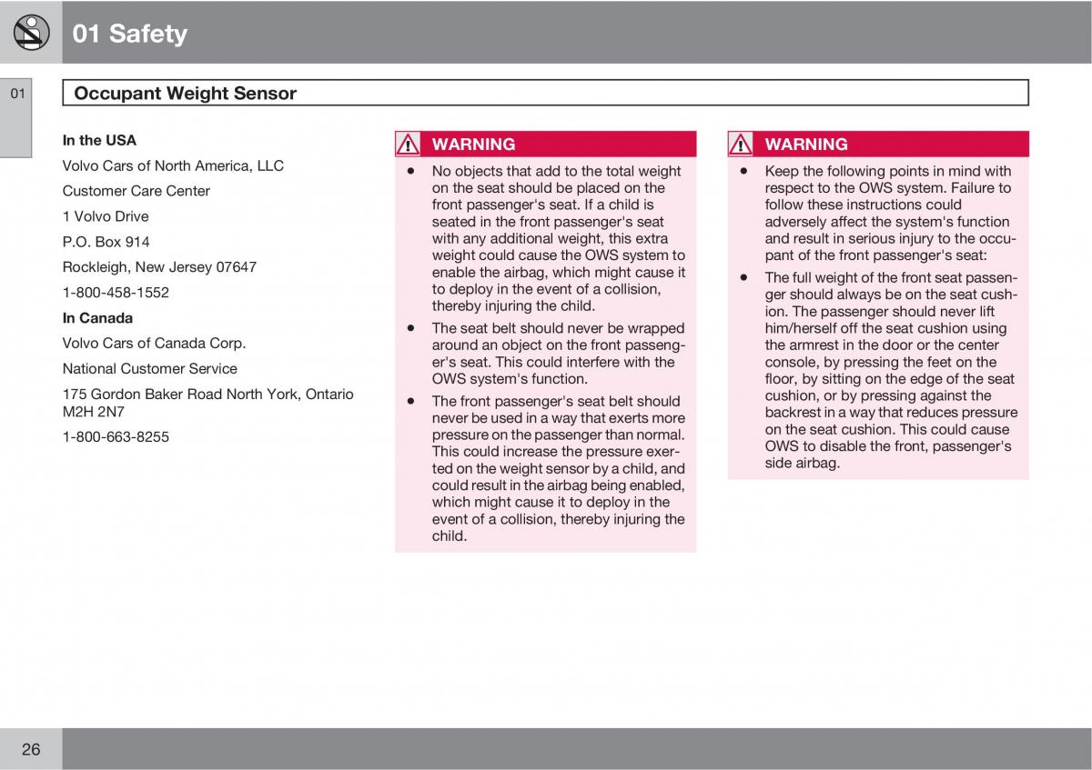 Volvo V70 XC70 III owners manual / page 26