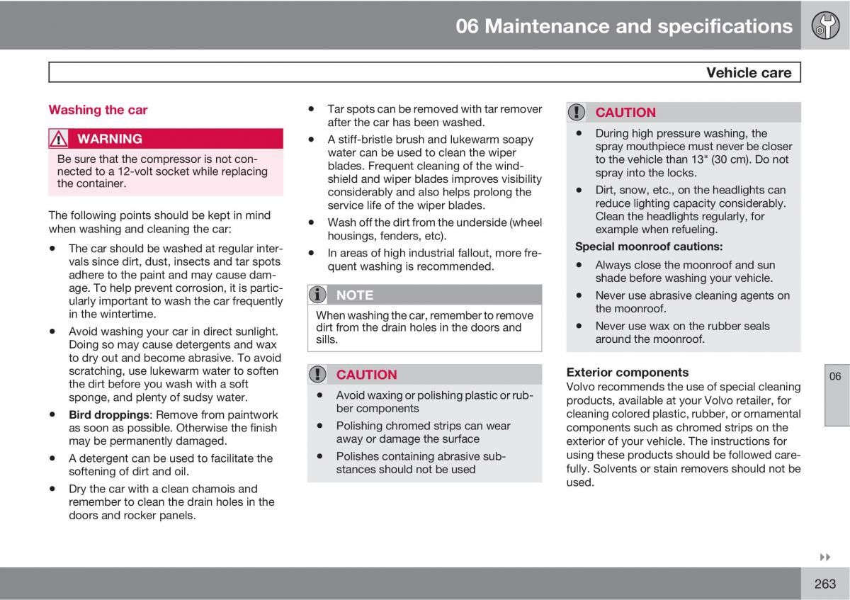 Volvo V70 XC70 III owners manual / page 263