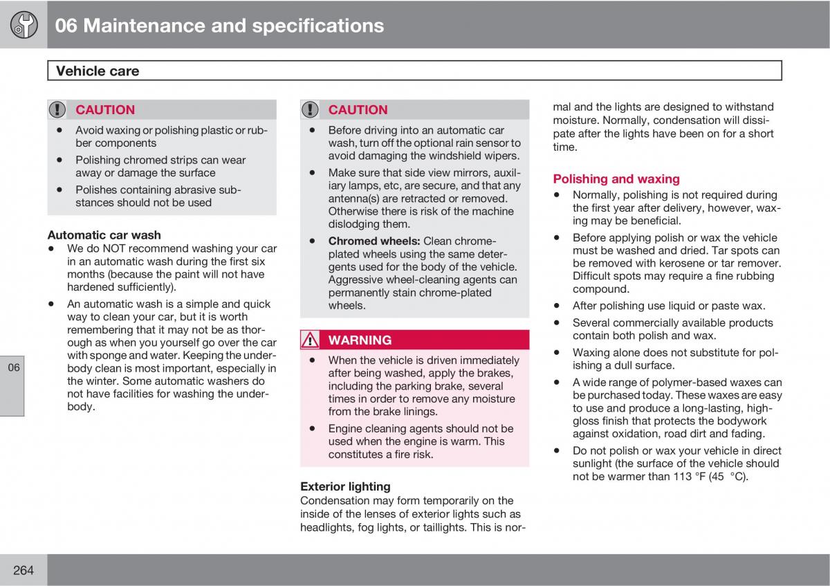 Volvo V70 XC70 III owners manual / page 264