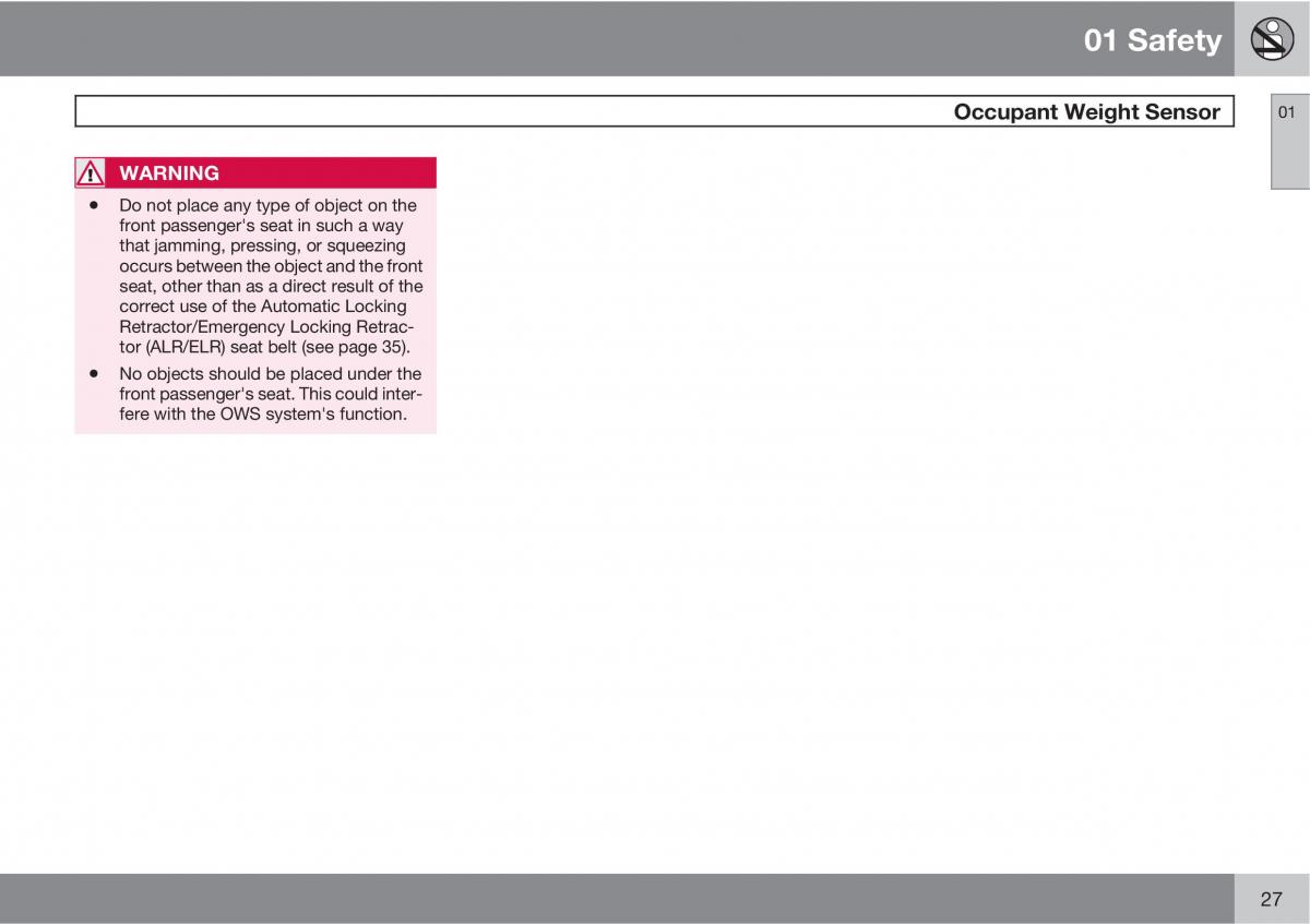 Volvo V70 XC70 III owners manual / page 27