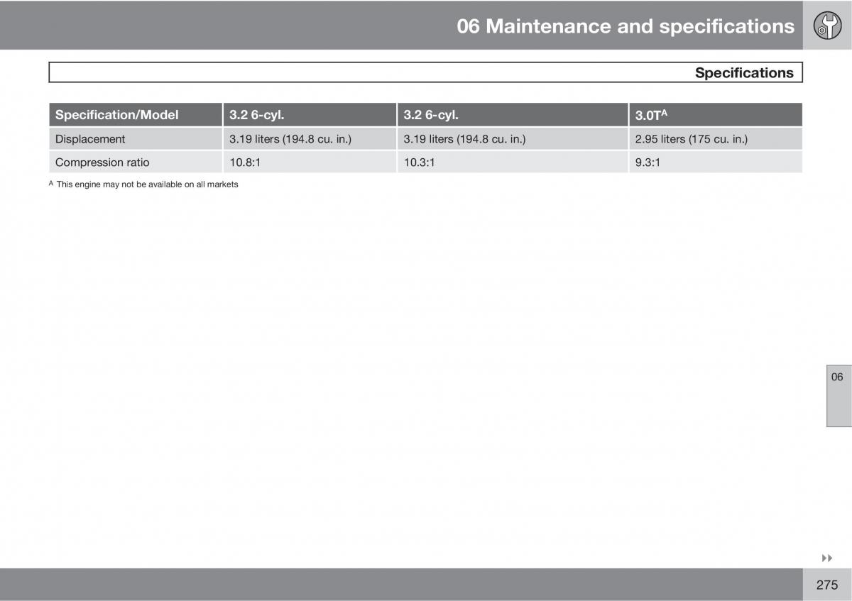 Volvo V70 XC70 III owners manual / page 275