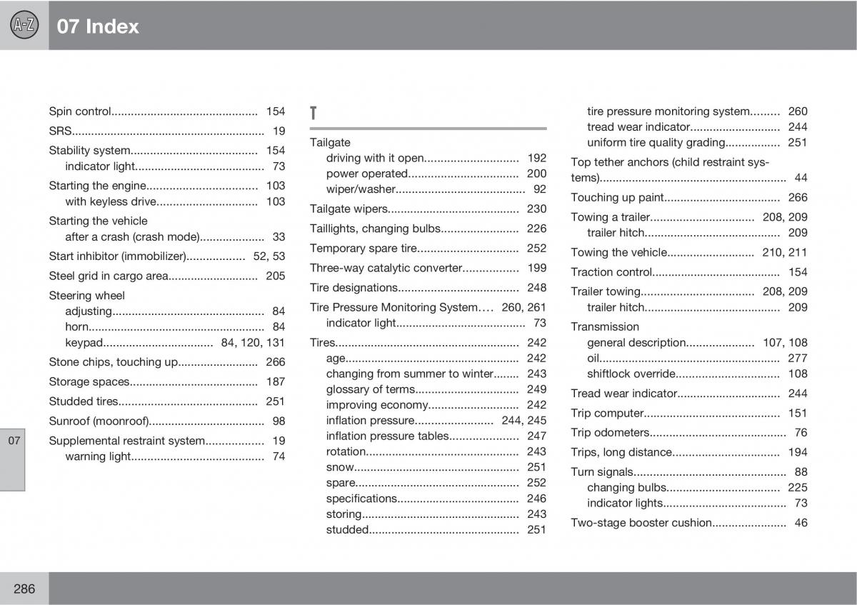 Volvo V70 XC70 III owners manual / page 286