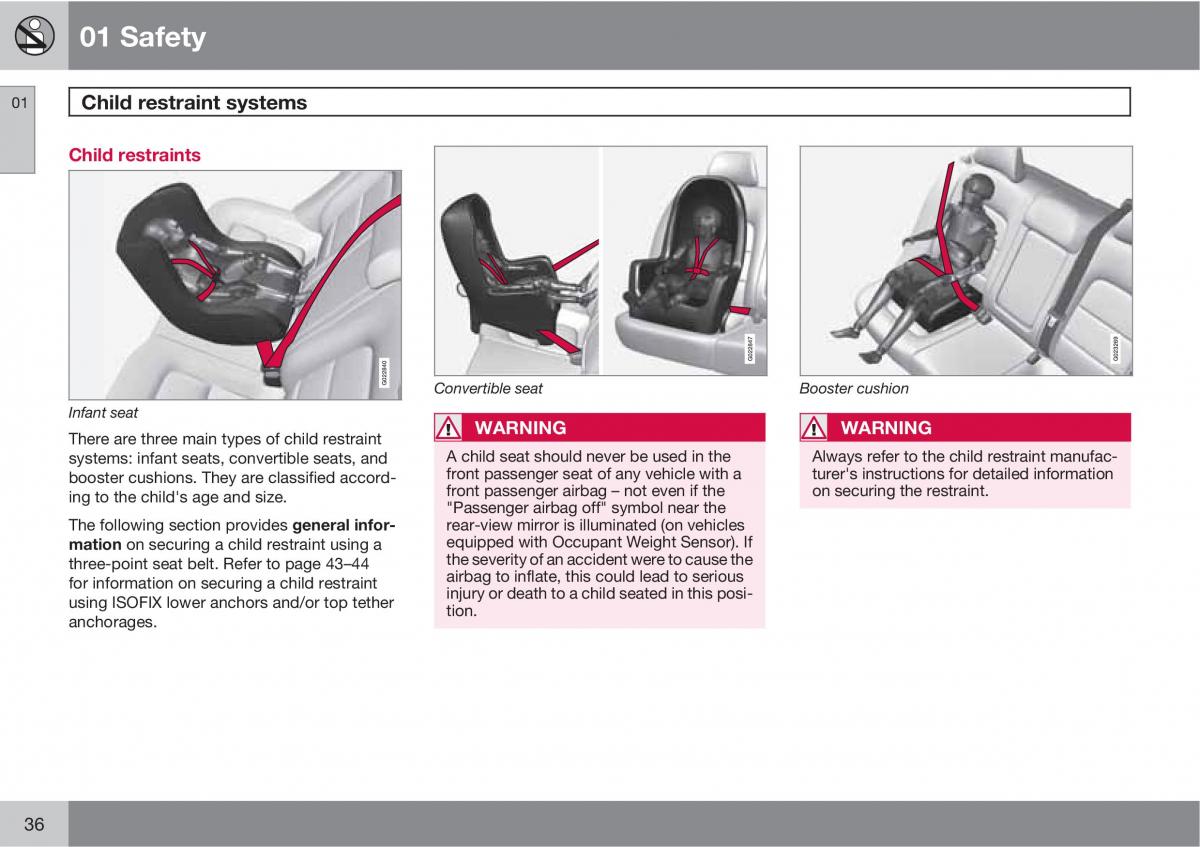 Volvo V70 XC70 III owners manual / page 36