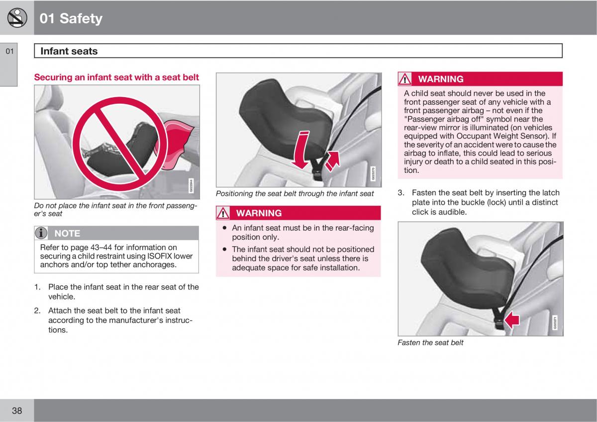 Volvo V70 XC70 III owners manual / page 38