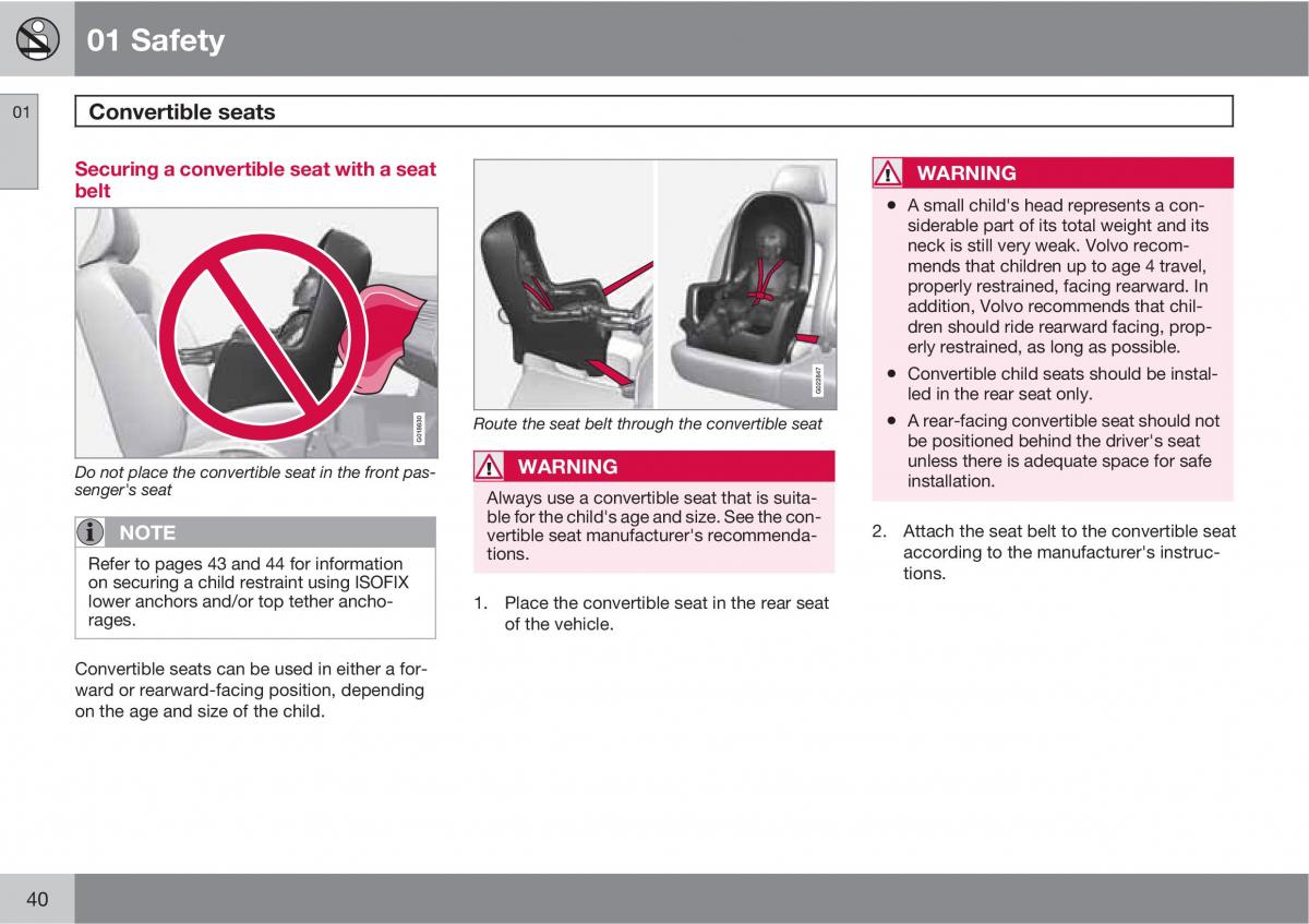 Volvo V70 XC70 III owners manual / page 40