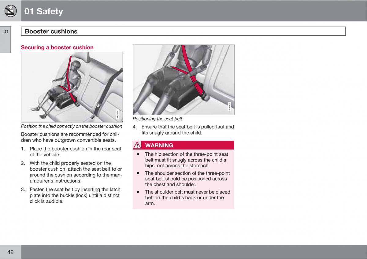 Volvo V70 XC70 III owners manual / page 42