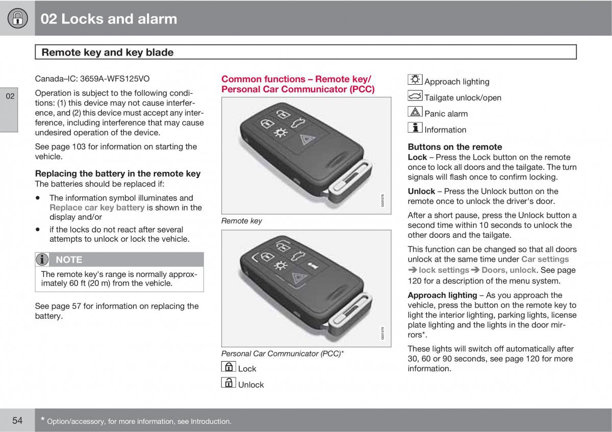 Volvo V70 XC70 III owners manual / page 54