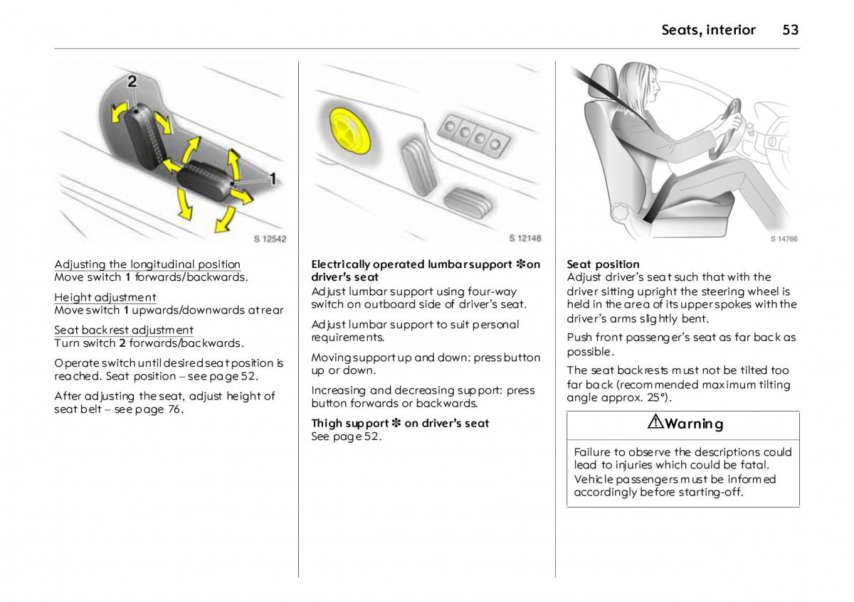 Opel Vectra Vauxhall III 3 owners manual / page 58