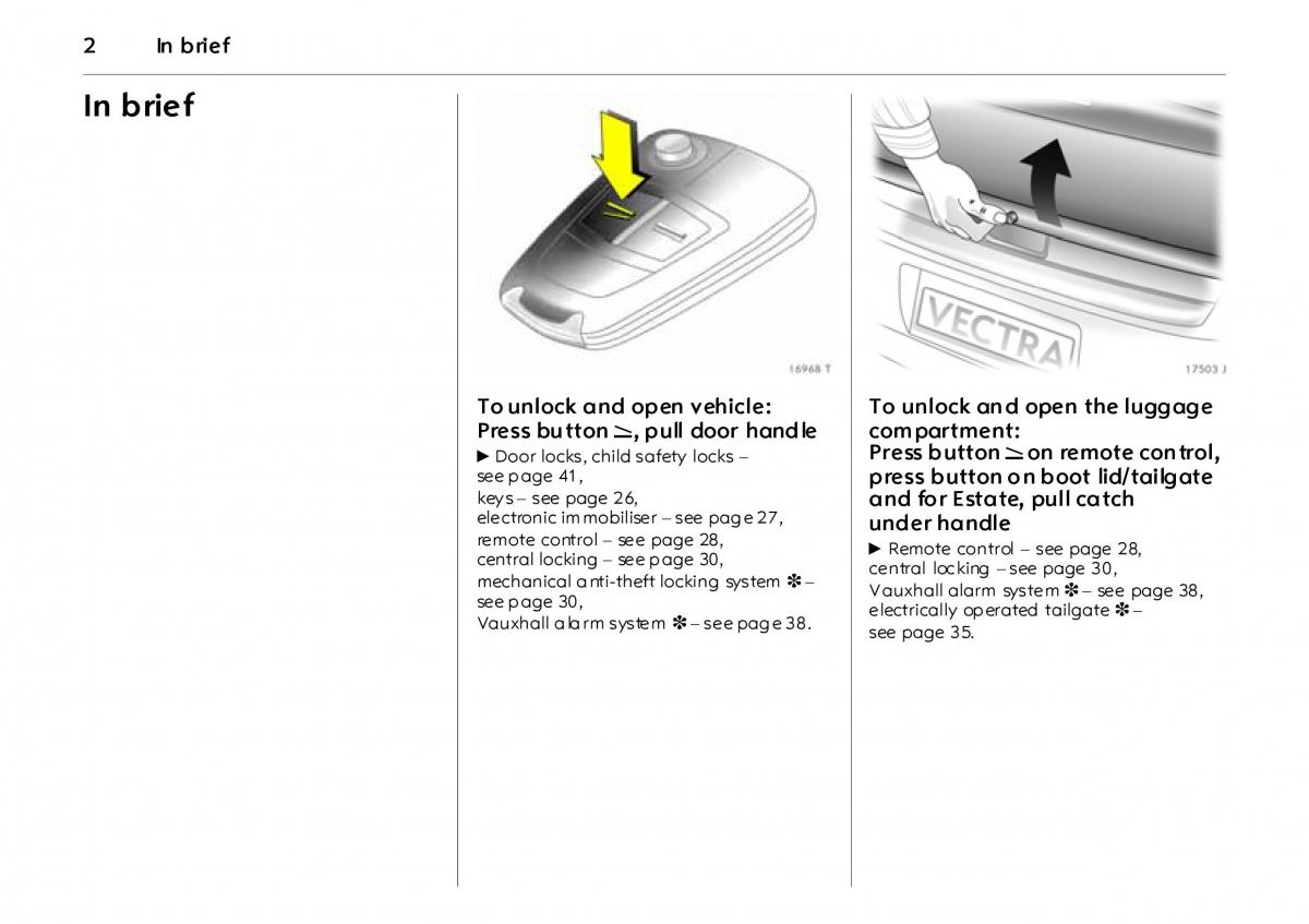 Opel Vectra Vauxhall III 3 owners manual / page 7