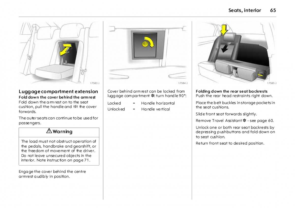 Opel Vectra Vauxhall III 3 owners manual / page 70