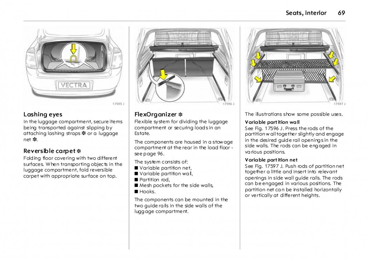 Opel Vectra Vauxhall III 3 owners manual / page 74