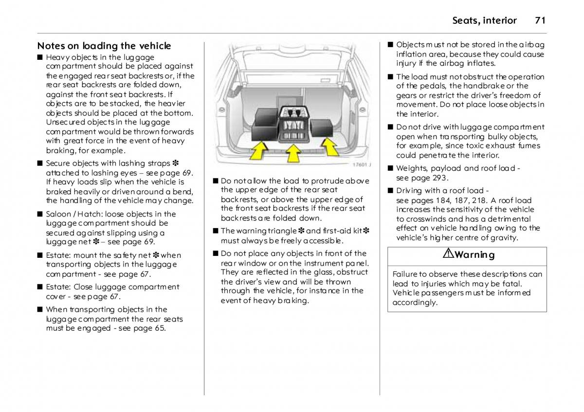 Opel Vectra Vauxhall III 3 owners manual / page 76