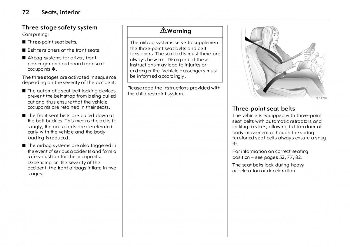 Opel Vectra Vauxhall III 3 owners manual / page 77