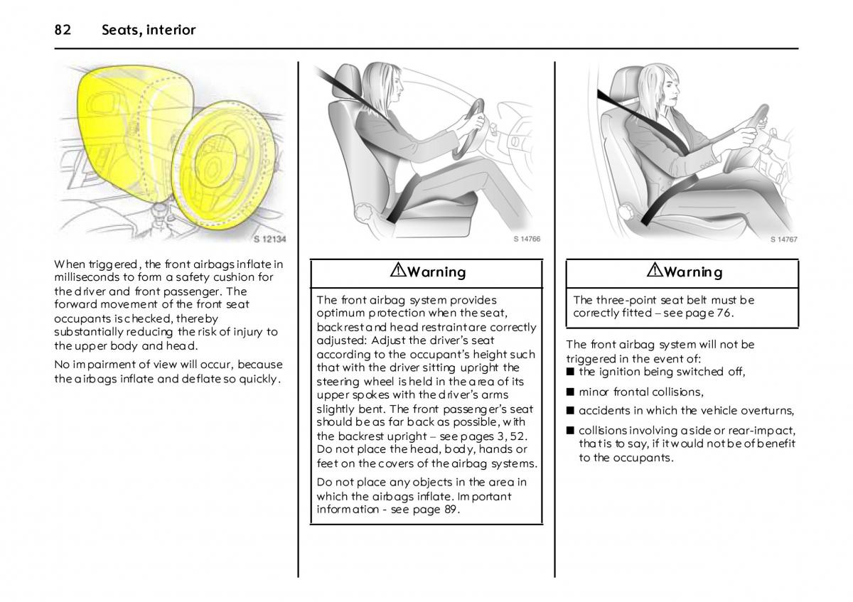 Opel Vectra Vauxhall III 3 owners manual / page 87