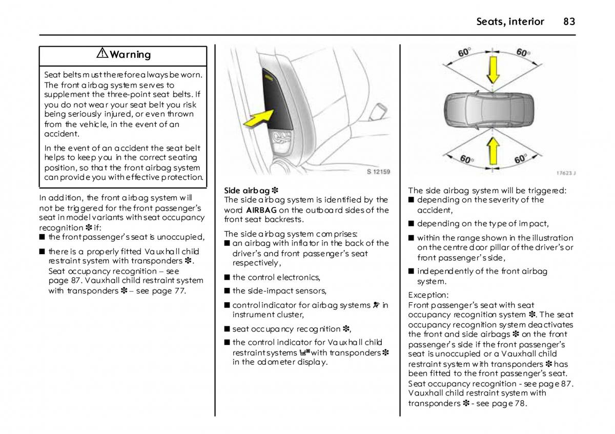 Opel Vectra Vauxhall III 3 owners manual / page 88