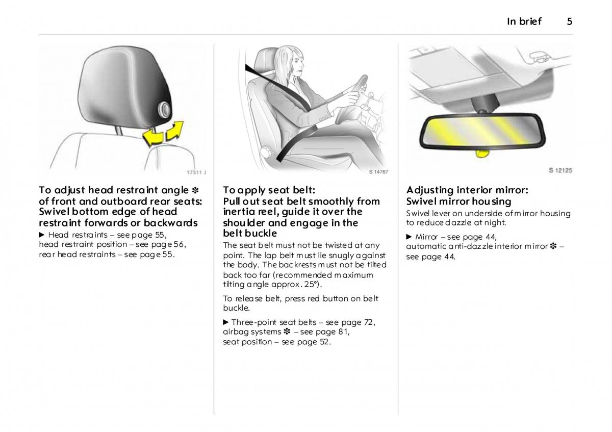 Opel Vectra Vauxhall III 3 owners manual / page 10