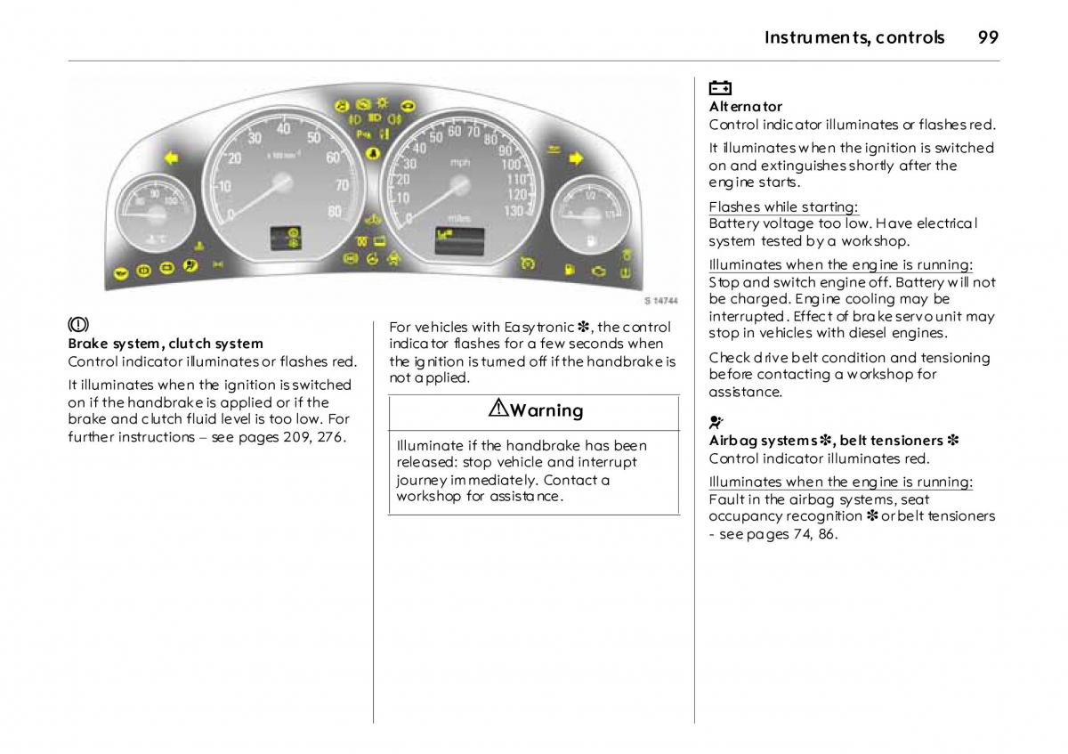 Opel Vectra Vauxhall III 3 owners manual / page 104