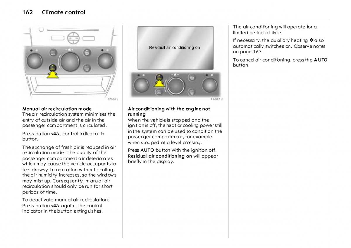 Opel Vectra Vauxhall III 3 owners manual / page 167