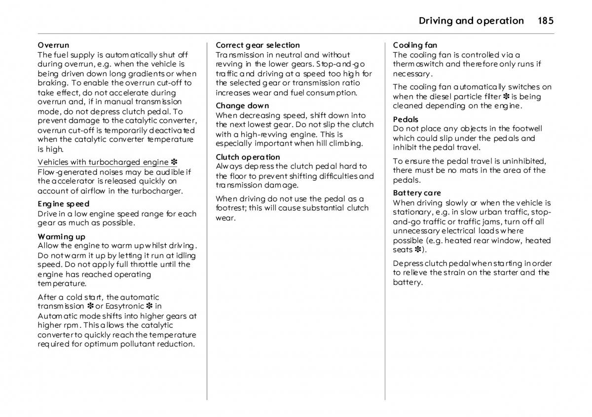 Opel Vectra Vauxhall III 3 owners manual / page 190