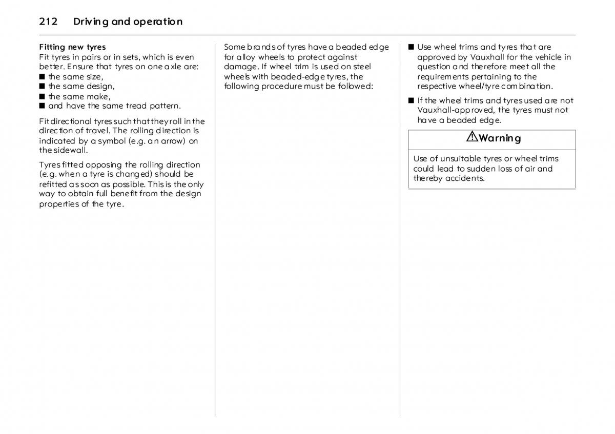 Opel Vectra Vauxhall III 3 owners manual / page 217