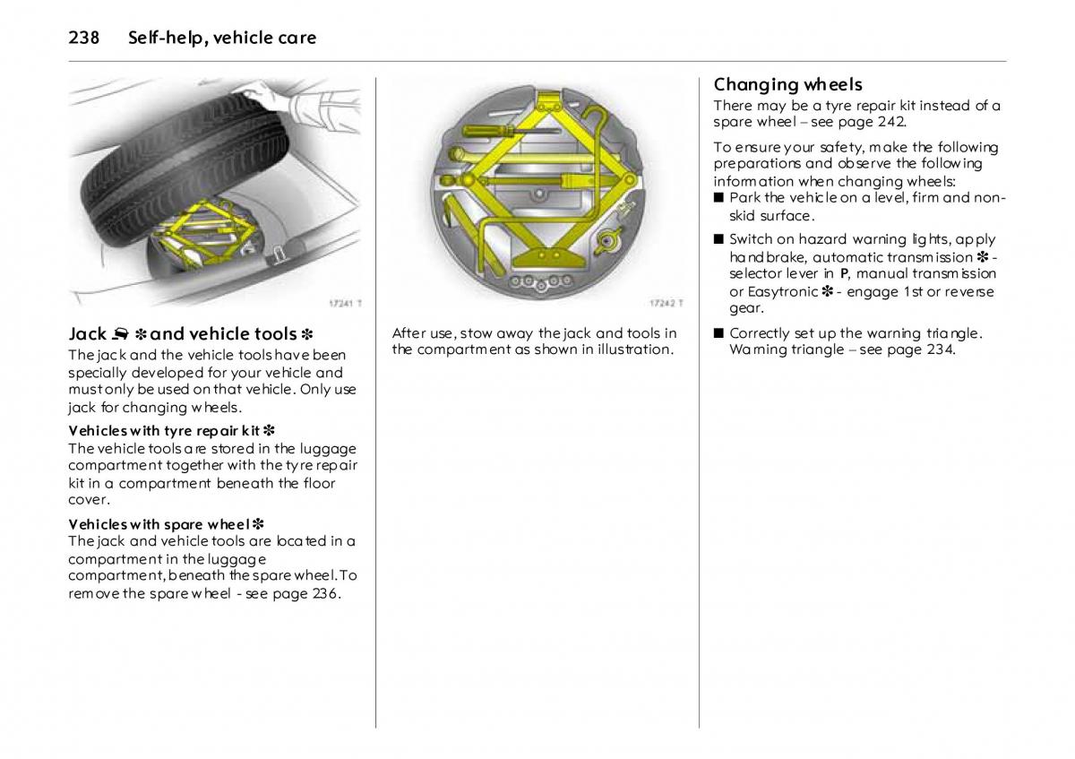 Opel Vectra Vauxhall III 3 owners manual / page 243