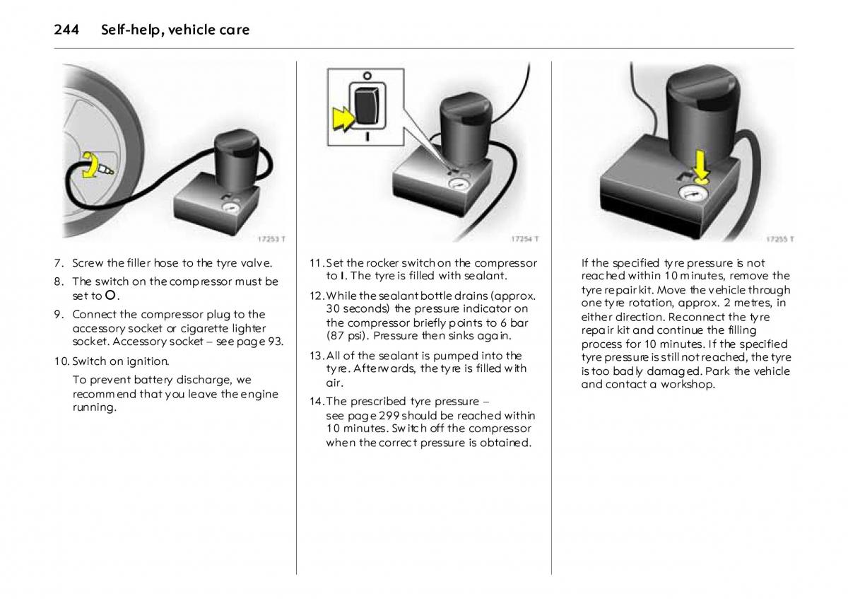 Opel Vectra Vauxhall III 3 owners manual / page 249