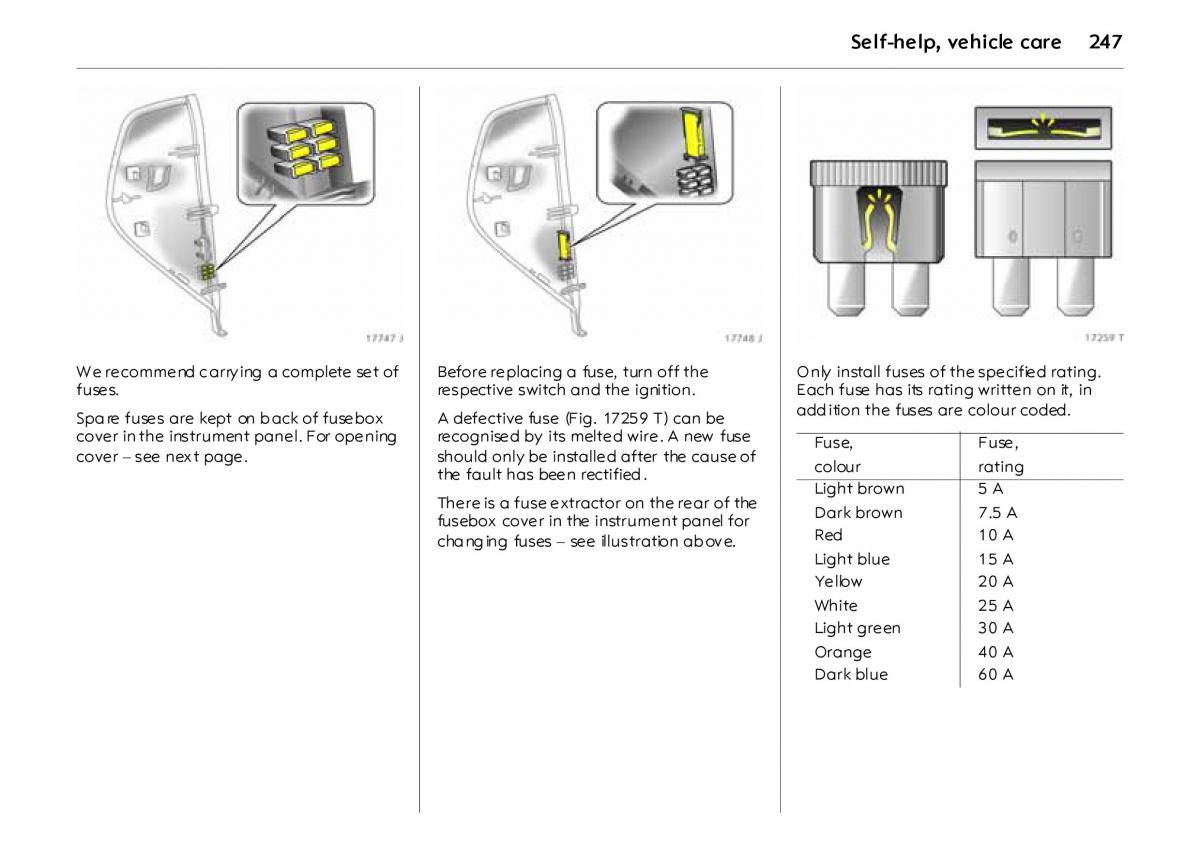 Opel Vectra Vauxhall III 3 owners manual / page 252