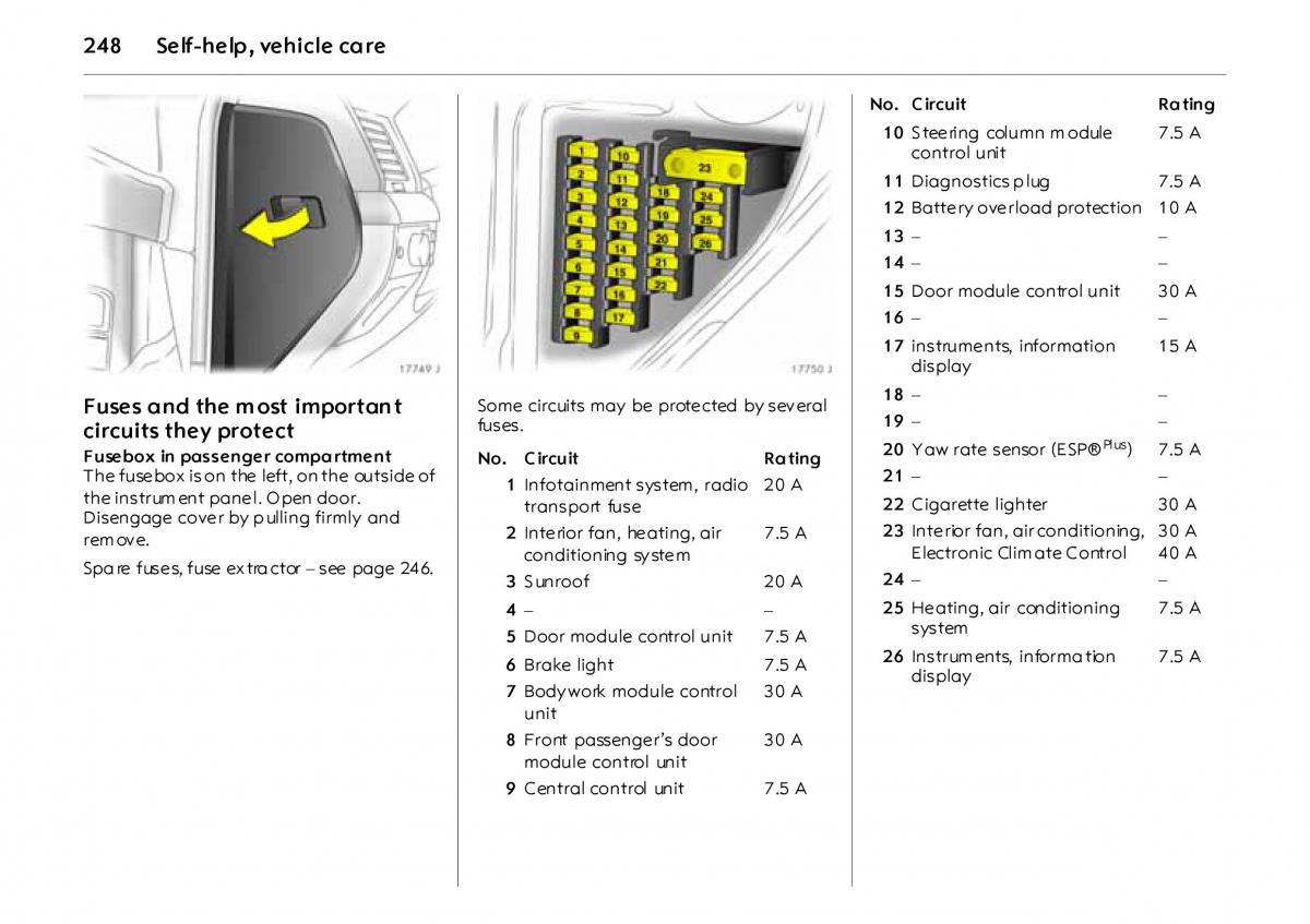 Opel Vectra Vauxhall III 3 owners manual / page 253