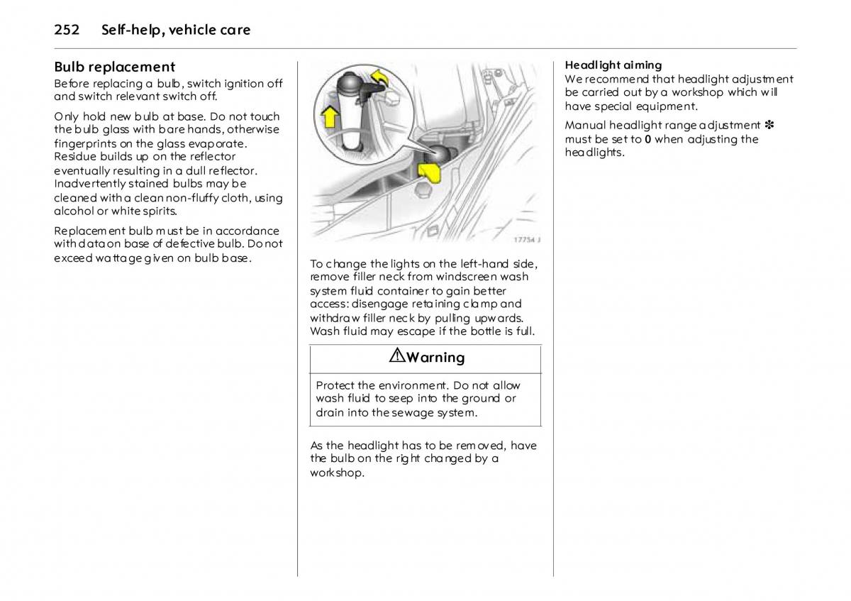 Opel Vectra Vauxhall III 3 owners manual / page 257