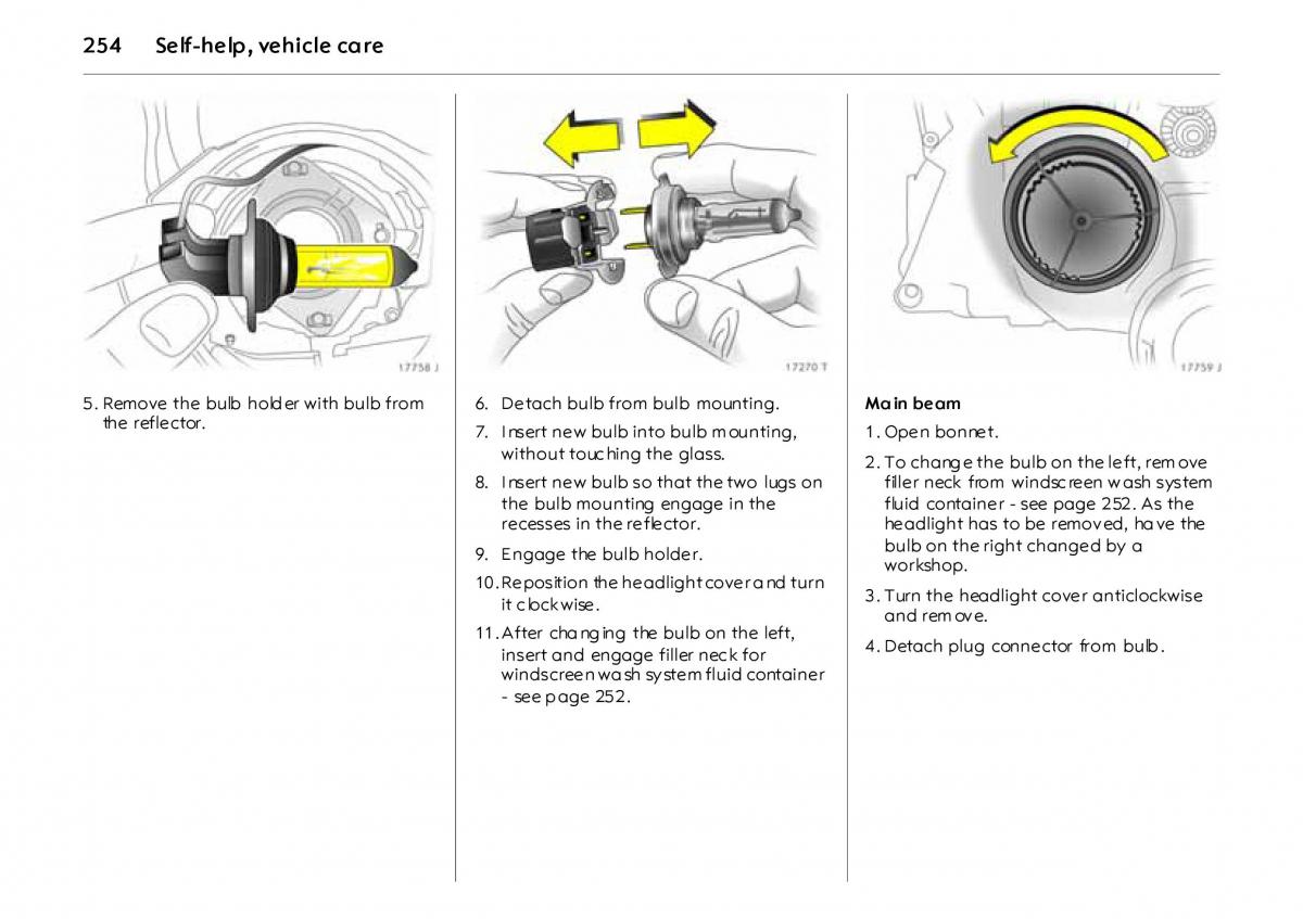 Opel Vectra Vauxhall III 3 owners manual / page 259