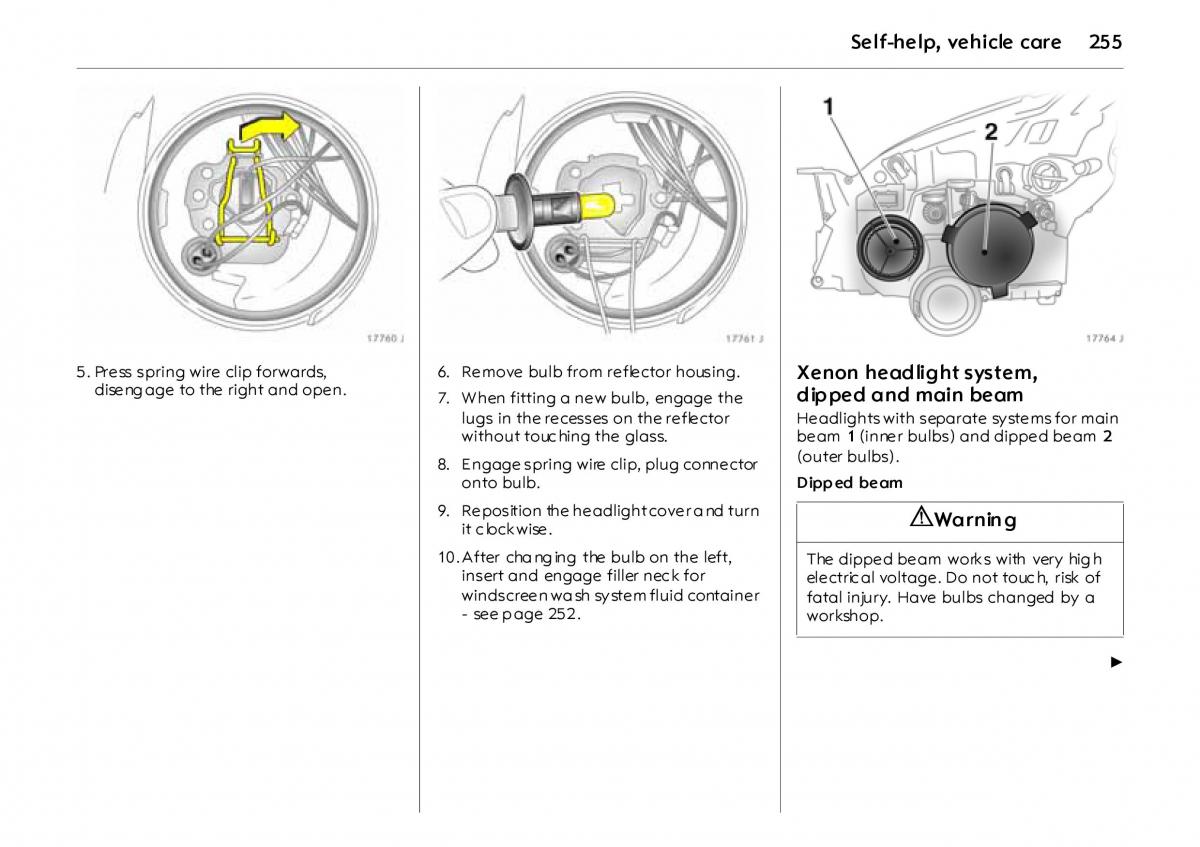 Opel Vectra Vauxhall III 3 owners manual / page 260