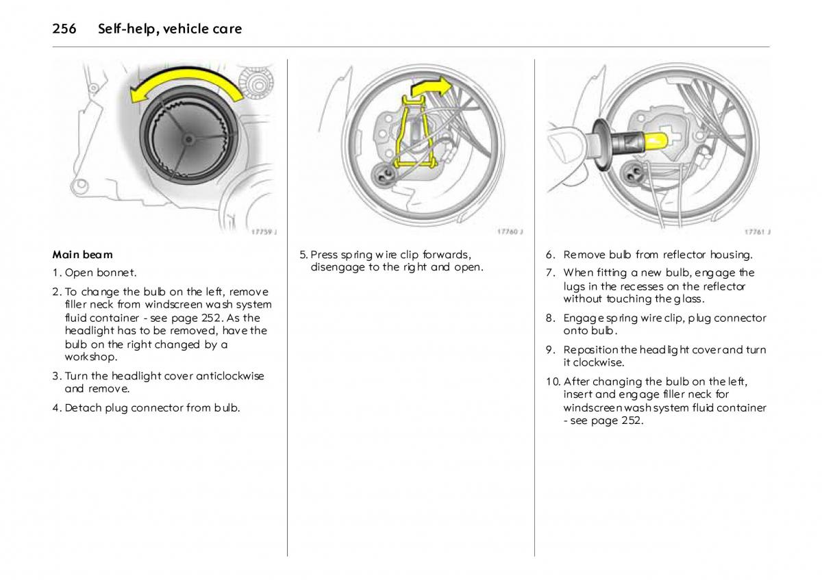 Opel Vectra Vauxhall III 3 owners manual / page 261